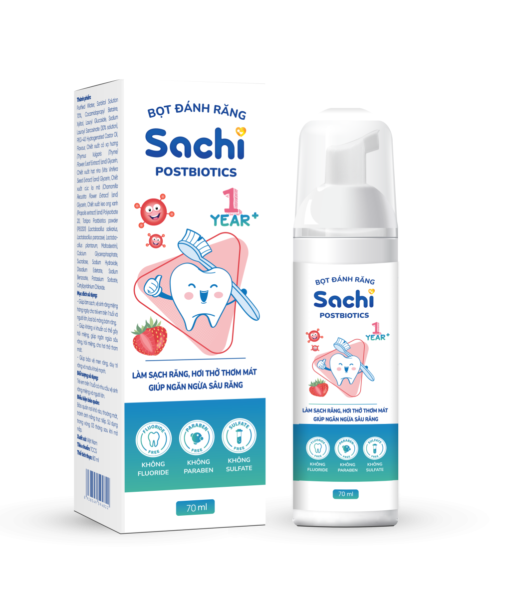 Bọt đánh răng Sachi Postbiotics